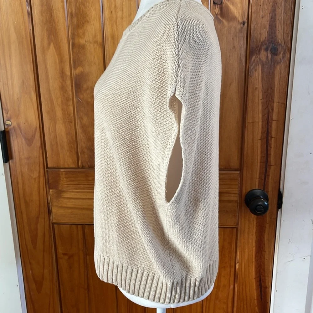 LOFT Beige Knit Muscle Tee - Picture 2 of 7